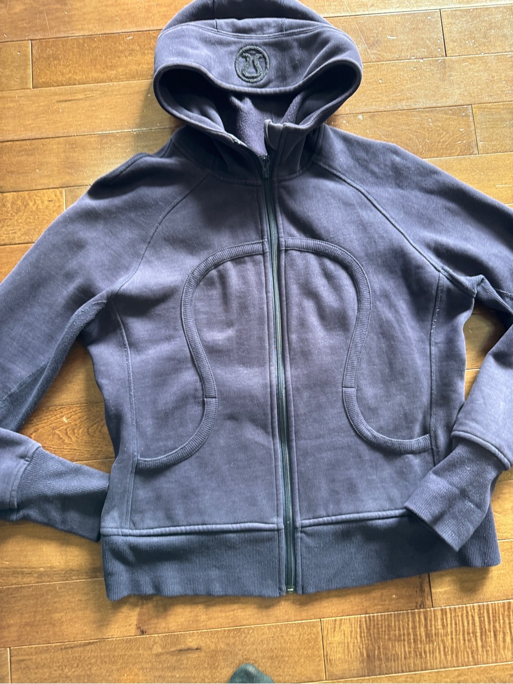 Lululemon Scuba Hoodie Cotton Fleece Sz 12 Dark Purple - Picture 2 of 12